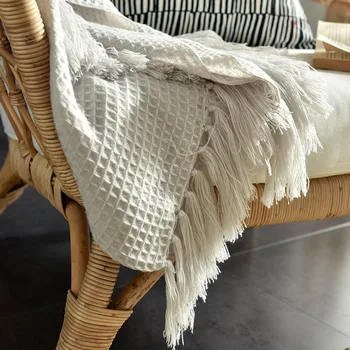 Bavlna pletené Stebėtų koberčeky deka s Strapec nordic moderné Mäkká deka na posteľ Stoličky, pohovka, gauč domov nap deka šedá