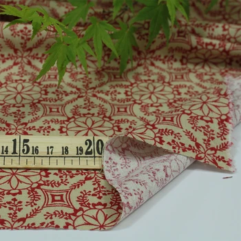 Bavlnené a ľanové etnických ČERVENÁ, TMAVO MODRÁ rez papiera vytlačené na DIY handwork obrus záclony, blúzky, šaty textílie patchwork tela