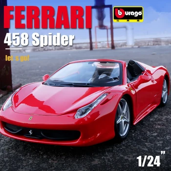 Bburago 1:24 FERRARI 458 Spider simulácia zliatiny model auta, Zhromažďovať dary, hračky