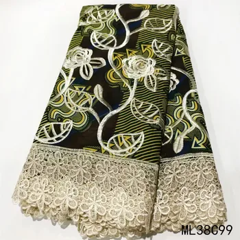 BEAUTIFICAL afriky ankara vosk šnúrky vosk textílie afriky čipky vosk textílie hot predaj 6 metrov za veľa kvalitných ML38C91-105