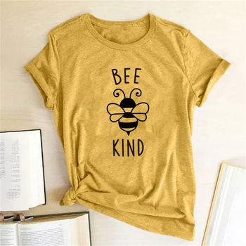Bee Druh včiel medonosných List Vytlačiť T-shirts Ženy Roztomilý Topy pre Mladistvých Grafické Tees Ženy Estetické Oblečenie Kawaii Tričko Harajuku