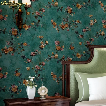 Beibehang Vintage Zelená Americký Záhrada, Tapety, Spálňa, Obývacia Izba Gauč Pozadí kvetinové steny papiere domova tapety