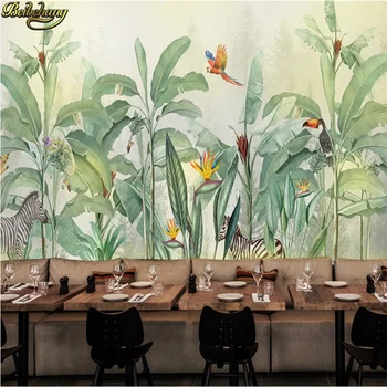 Beibehang Vlastné 3d tapeta nástenná maľba ručne ťahané vintage tropických dažďových lesov rastlín, zvierat Juhovýchodnej Ázii pozadí na stenu