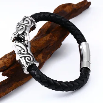 Beier 316L Nerezovej Ocele, vysokej kvality thor je kladivo mjolnir severanov viking škandinávskych hlavy draka náramok Mužov šperky