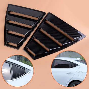 Beler 2 KS ABS Uhlíkových Vlákien Black Style Zadné Okno Štvrťroku Panel Bočný vetrací Otvor, Trim Kryt vhodné na Hyundai Elantra 2017 2018 2019