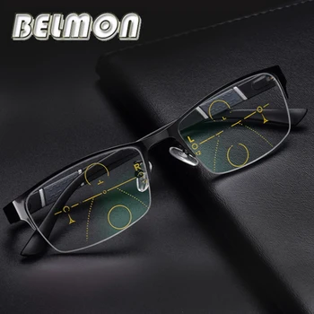 BELMON Multi-Focal Progresívne Okuliare na Čítanie Mužov Presbyopic Okuliare Diopter Okuliare +1.0+1.25+1.50+1.75+2.00+2.25+2.5 RS315