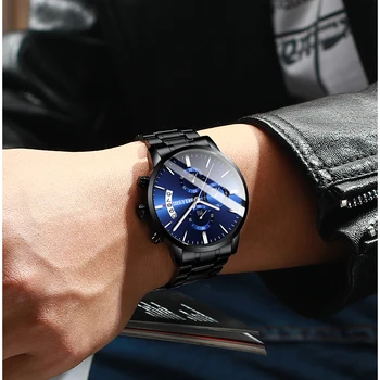 BELUSHI Módne pánske Quartz Hodinky Chronograf Šport Muži Hodinky Top Značky Luxusné Plnej Ocele Nepremokavé Hodiny Muž Náramkové hodinky