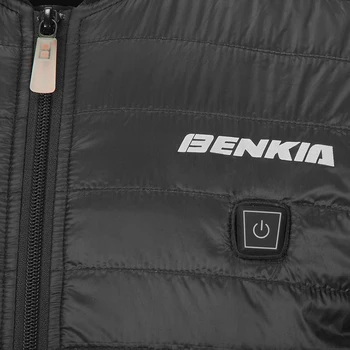 BENKIA Motocykel Bunda USB Infračervené Kúrenie Elektrické Mužov Zime Tepelné Oblečenie Vestu Motocykel Elektrické Vesta Čierna