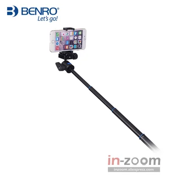 Benro IS05 Hliníkovej Zliatiny Statív Auta Centrum Stĺpec Môže byť Selfie Stick Monopod pre Smartphony Mirrorless Fotoaparáty Zahraničných Zásob