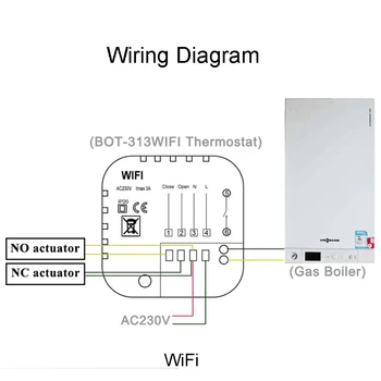 BEOK Wifi / Non-Wifi, Izby, Kúrenie Termostat Regulátor Teploty pre Plynové Kotly Týždenné Programovateľné BOT-313