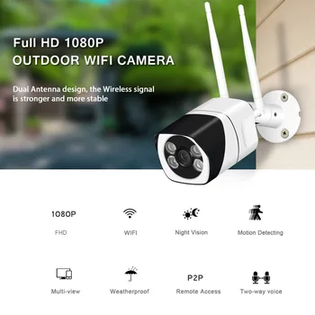 BESDER 1080P IP Kamera WiFi, Vonkajší Bezdrôtový Home Security Kamera obojsmerné Audio Nočné Videnie Pohybu Detekcia Kovov Nepremokavé