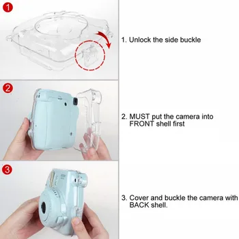 Besegad Prenosné Crystal Fotoaparát Ochranné puzdro s Nastaviteľným Ramenný Popruh pre Fujifilm Instax Mini 11 Fotoaparát
