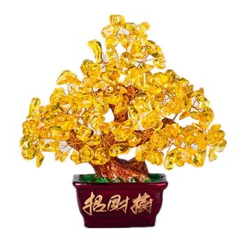 Besegad Živice Crystal Peniaze Strom Feng Shui Bonsai Office Obchod Domáce Čínsky Nový Rok Ornament Dekoroch pre Šťastie, Šťastie, Bohatstvo