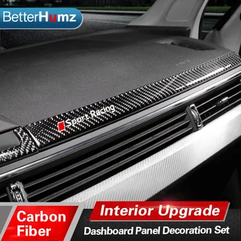 Betterhumz Auto, Interiér Carbon fiber Panel navigácia Dekoračné Lišty zásuvky nálepky Na Audi A4 A5 (2017-2018)