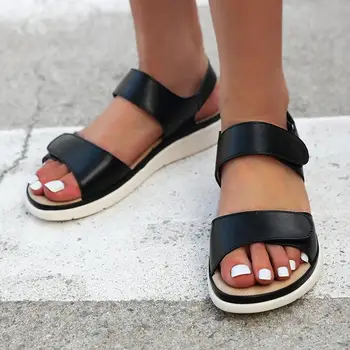 BEYARNEfashion pre ženy, nízke rímske sandále, vysoko kvalitné sexy ploché topánky, dámske topánky, letné plážové topánky, sandalsL026