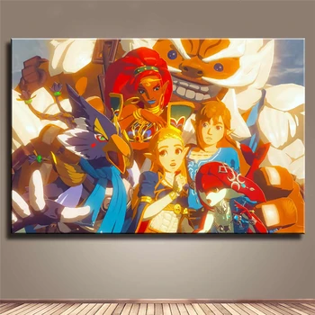 Bez rámu Hra Plagát, Dekorácie, Maliarstvo, The Legend of Zelda: Dych Žijúcich v HD Plátno plátno maliarske umenie plagátu