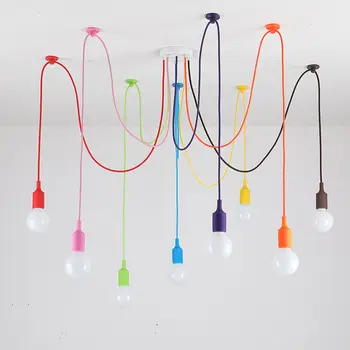 (Bez žiarovky) Farebné Luster Stropné Svietidlo Svetlo Závesné Spider Lampa Silica Gel Osvetlenie Tvorivosti Reštaurácia Spálne