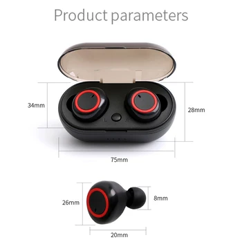 Bezdrôtová Bluetooth Slúchadlá TWS Slúchadlá s Mikrofónom Automatické Párovanie Slúchadlá HiFi Stereo Slúchadlá Športové Vodotesné Slúchadlá