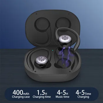 Bezdrôtová Bluetooth Slúchadlá Šport 5.0 Nepremokavé Headset EarHook Stereo Potlačenie Šumu Slúchadlá S Mikrofónom Pre Mobilné