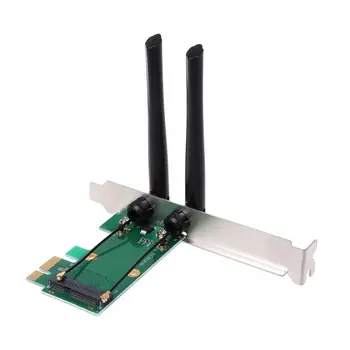 Bezdrôtová Sieťová Karta, WiFi, Mini PCI-E Express PCI-E Adaptér 2 Anténa Vonkajšie PC