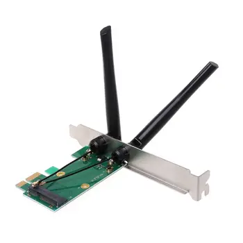 Bezdrôtová Sieťová Karta, WiFi, Mini PCI-E Express PCI-E Adaptér 2 Anténa Vonkajšie PC X6HB