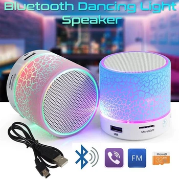 Bezdrôtové Bluetooth Reproduktory, LED Prenosný Mini Voľné Ruky, Svetelný Farebné Svetlá Reproduktor S TF Karty Mic Pre Mobilný Telefón