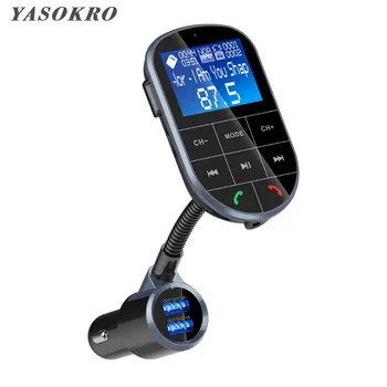 Bezdrôtové HandsFree Bluetooth, FM Vysielač + AUX Modulátor do Auta MP3 Prehrávač TF SD LCD Displej Duálny USB Nabíjačka do Auta