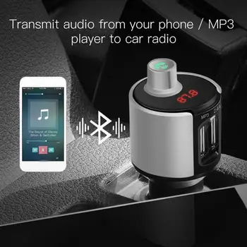 Bezdrôtové pripojenie Bluetooth FM Modulátor autorádia Adaptér Auto MP3 Prehrávač 3.4 Duálny USB Nabíjačka do Auta Handsfree Súprava do Auta