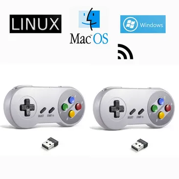 Bezdrôtové pripojenie USB Radič Herný Ovládač Gamepad 2 ks pre SNES gamepad pre Windows PC MAC Počítač, Ovládací Joystick