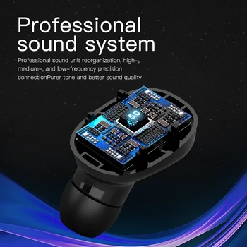 Bezdrôtové Slúchadlá Bluetooth V5.0 Slúchadlá, LED Displej 2000mAh Plnenie Box s Mikrofónom Vodotesné Slúchadlá Touch Ovládania
