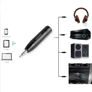 Bezdrôtový Bluetooth 5.0 Prijímač, Adaptér 3,5 mm Jack Aux Stereo Hudby o Prijímač, Bluetooth Handsfree súpravou do Auta, Adaptér