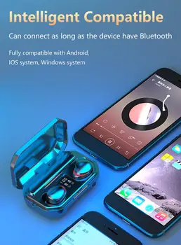 Bezdrôtový Bluetooth V5.1 Slúchadlá HD Stereo Športové Headset na Zníženie Hluku, LED Displej 2000Ah Poplatok Prípade Pre Xiao Huawei