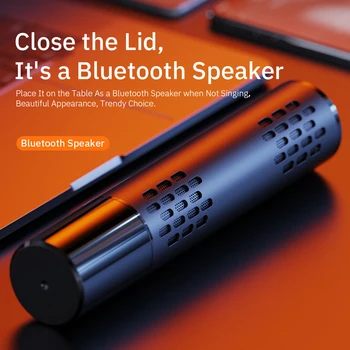 Bezdrôtový Bluetooth Štúdiový Mikrofón pre Telefón Karaoke Mikrofón Reproduktor Micro vstavanou zvukovou Kartou Voice Changer