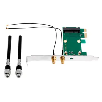 Bezdrôtový Wifi Sieťovú Kartu Mini PCI-E PCI-E 1X Ploche Adaptér + 2 Antény