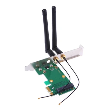 Bezdrôtový Wifi Sieťovú Kartu Mini PCI-E PCI-E 1X Ploche Adaptér + 2 Antény