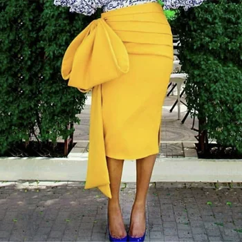 Bežné Asymetrické dámske Sukne Vysoký Pás Mozaika Lúk Polovici Teľa Split Sukne Ženské Oblečenie 2020 Módy Nové Plus Veľkosť 2XL