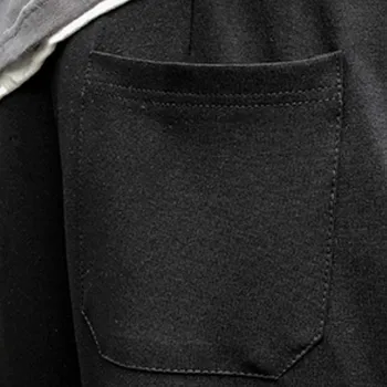 Bežné Hárem Nohavice Mužov Black Slim Pevné Jednoduché Všetkých Zápas Mens kórejský Rovno Moderný Streetwear Širokú nohu Vrecku Šnúrkou Mäkké