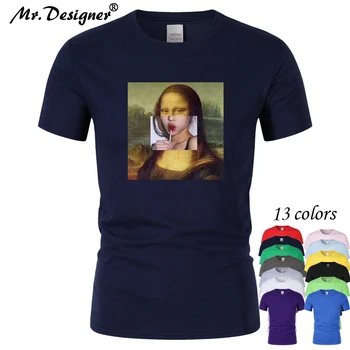 Bežné Kuso Mona Lisa T Shirt ženy Kvalitný hip hop unisex tričko mužov Oblečenie bavlna, Krátky Rukáv 13 farieb CT06059