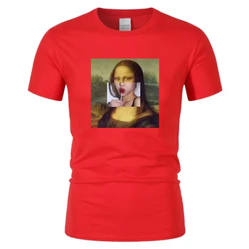 Bežné Kuso Mona Lisa T Shirt ženy Kvalitný hip hop unisex tričko mužov Oblečenie bavlna, Krátky Rukáv 13 farieb CT06059