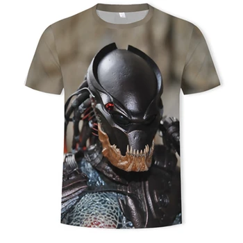 Bežné Najnovšie Predator 3D Tlač Zvierat v Pohode Funny T-Shirt Mužov s Krátkym Rukávom Letné Topy Tričko Tričko Muž T-shirt muž 5XL