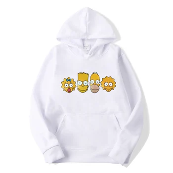 Bežné Simpsonovci Tlač Hip Hop dlhý Rukáv pánske a dámske Vtipné hoodie Harajuku Mikina Top