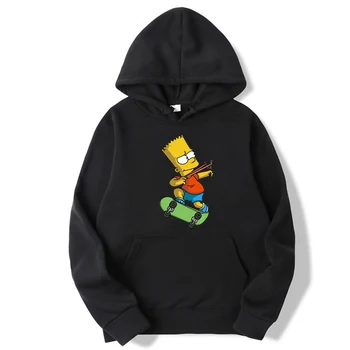 Bežné Simpsonovci Tlač Hip Hop dlhý Rukáv pánske a dámske Vtipné hoodie Harajuku Mikina Top