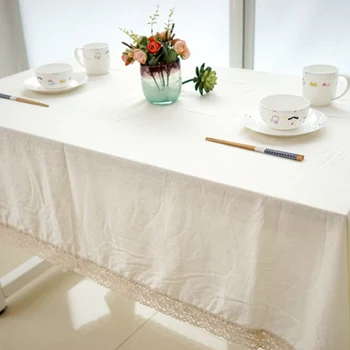 Biela Dekoratívne Obrus Bavlnená Posteľná Bielizeň Čipky Obrus Jedálenský Stôl Kryt Pre Kuchyňa Domova
