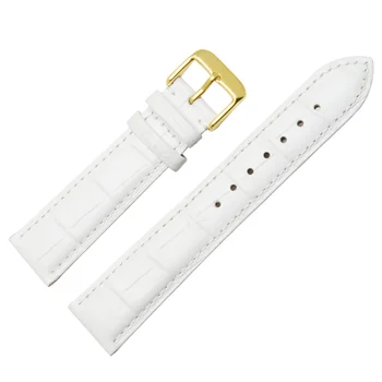 Biela pravá koža Watchbands šírka 14 mm 16 mm 18 mm 20 mm 22 mm Popruh NOVÉ Módne Hodinky watchband ženy cowhide sledovať starp
