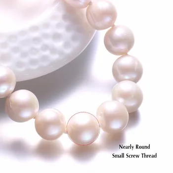 Biela Skutočný Prírodný Blízkosti Kolo Pearl Šperky Ženy Náhrdelník,925 Sterling Silver Motýľ Pracka,8-9 mm 45 cm Jemné Korálky Šperky