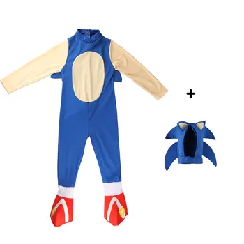 Biele kostýmy Deluxe Sonic The Hedgehog dieťa Kostým Deti, chlapec a dievča Hry Charakter Cospla Kostým Pre Deti zdobiť