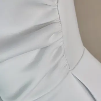 Biele Šaty Bodycon Slim Štýlový Elegantné Dámy Volánikmi Split Ženy Tesný Sa Tiahne Plus Veľkosť Ženský Plášť Prípade Rúcha Tuniku