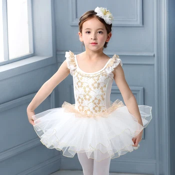 Biely Balet Labutie Jazero Kostým Krátky Rukáv Balerína, Oblečenie Pre Deti Detský Balet Tutu Šaty Čipky Balet Dancewear Pre Dievčatá