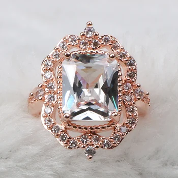 BIJOX PRÍBEH 925 sterling silver ring s geometrickými zirkón kamene, romantické svadobné zapojenie strana šperky prstene pre ženy