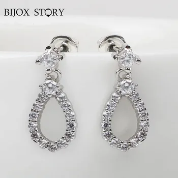 BIJOX PRÍBEH módne náušnice 925 sterling silver šperky s kvapka vody tvarované AAA náušnice zirkón pre ženy, svadobné party darček